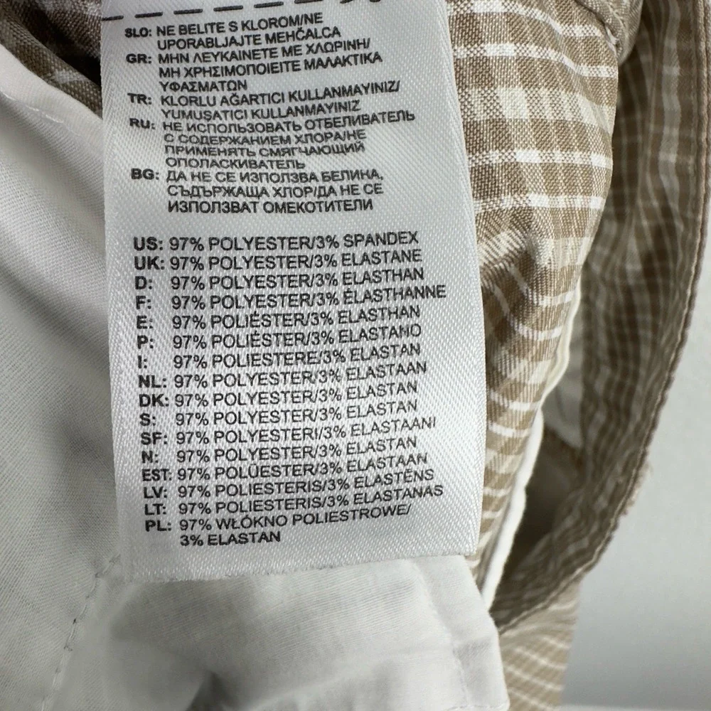 Adidas Shorts Mens 34 Beige Plaid Athleisure Golf‎ Activewear Relaxed Preppy